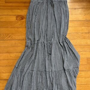 Navy and White Gingham Skirt